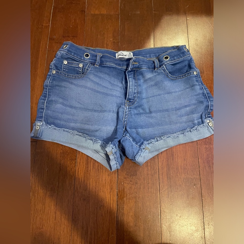 Blue denim shorts